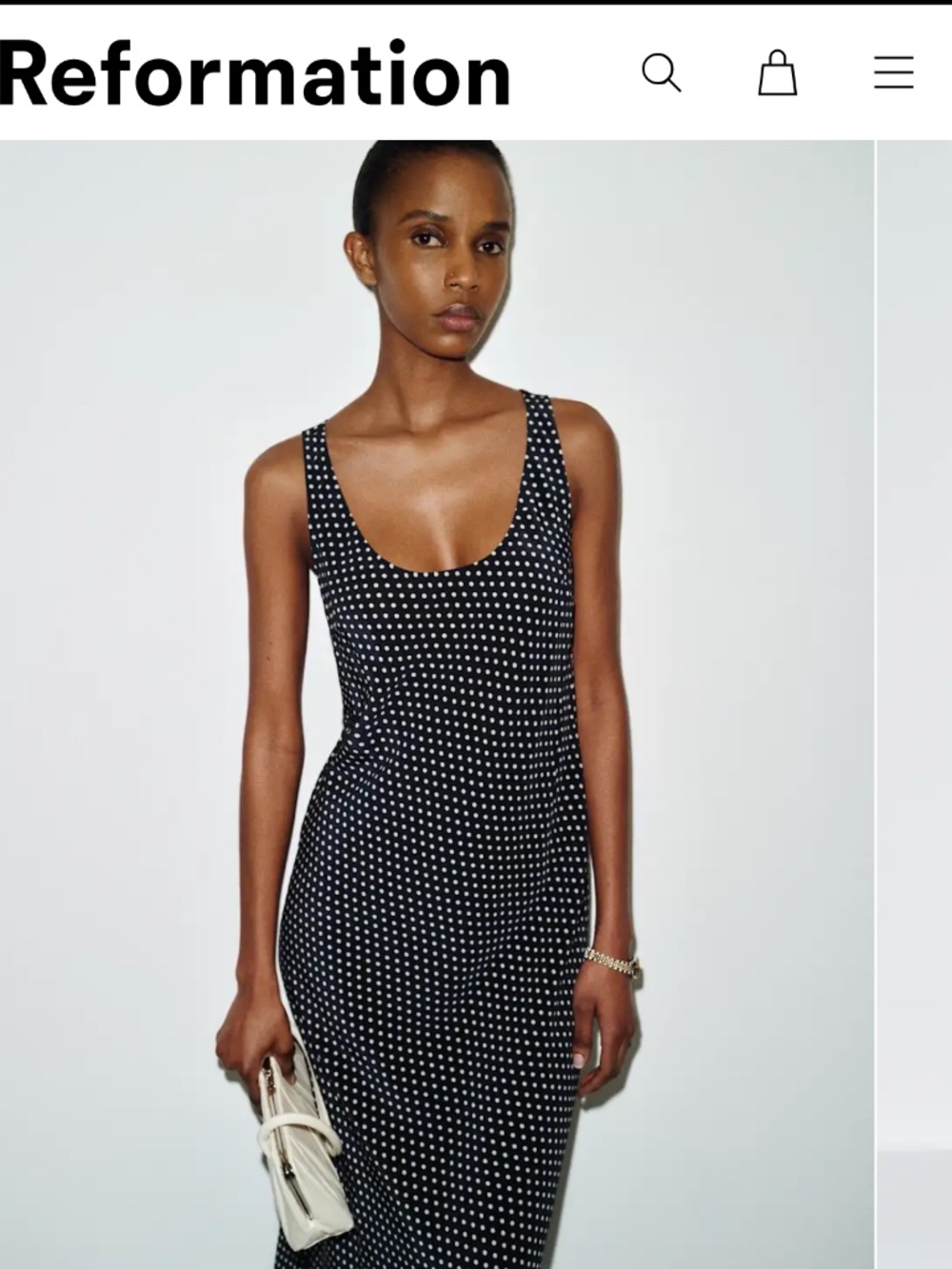 Reformation Mayci Dress Black - Size XS